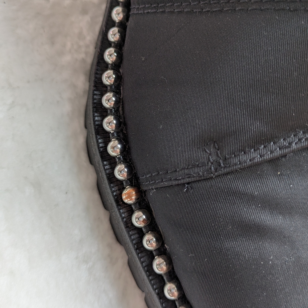 Alexander Wang Nylon Cooper Black And Orange Ankle Boots with Silver Studs - Picture 11 of 13
